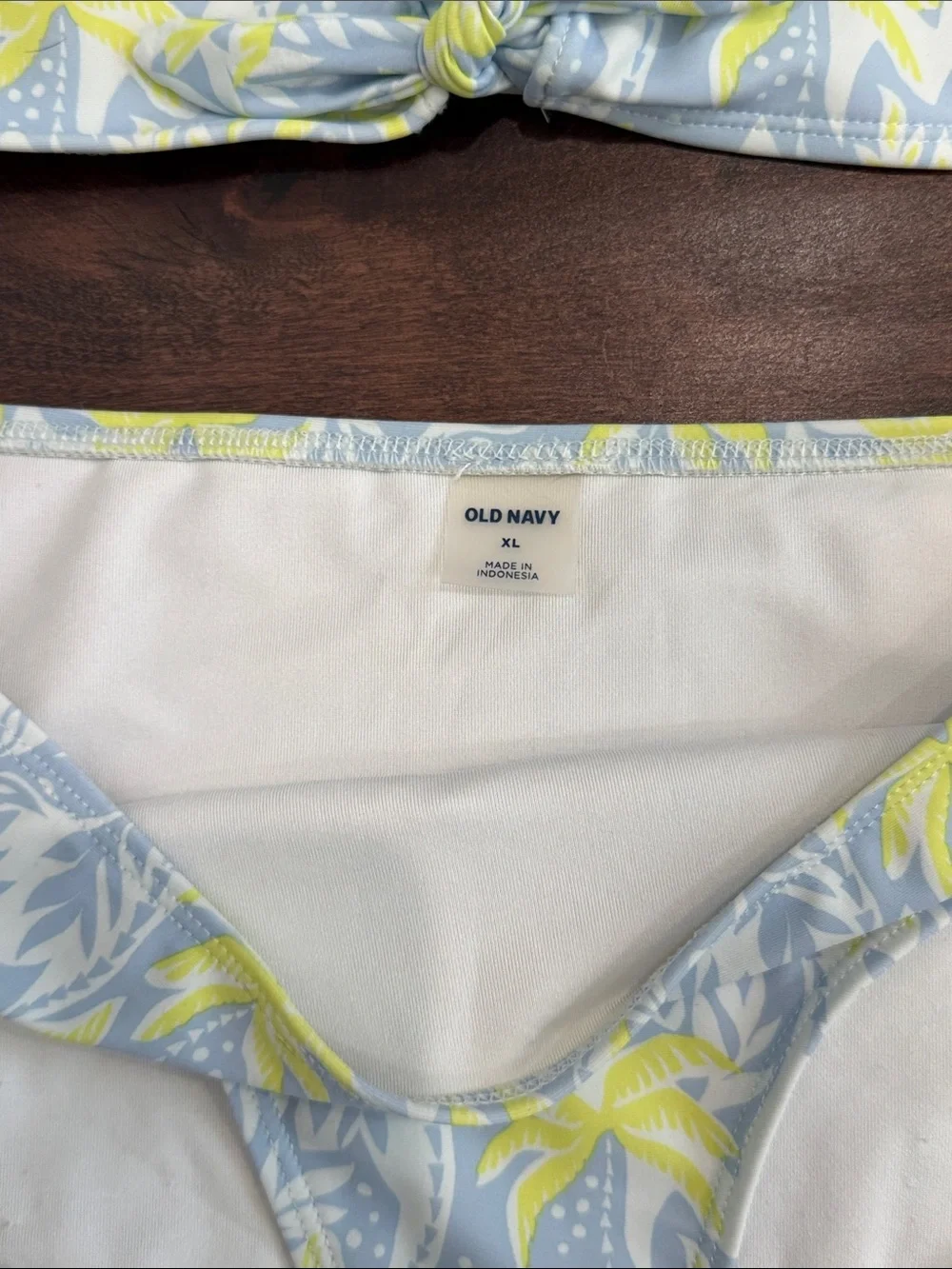 Old Navy Girls 3-piece Swimsuit Bathing Suit Bikini Set Tropical Palm Tree Print